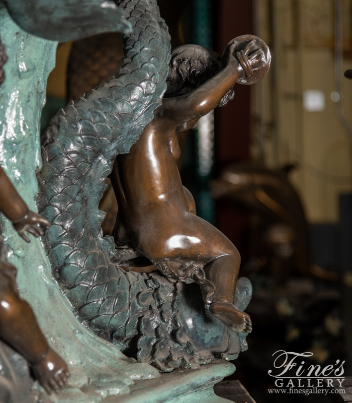 Bronze Fountains  - Aquatic Cupids Bronze Fountain - BF-676