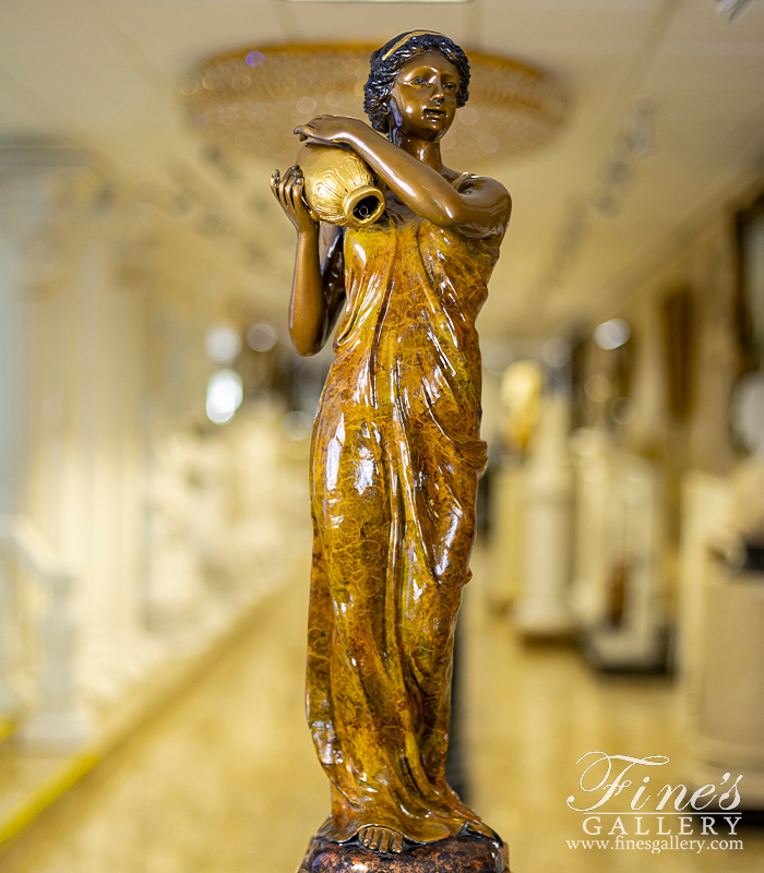 Bronze Fountains  - Female Maiden Bronze Fountain - BF-720