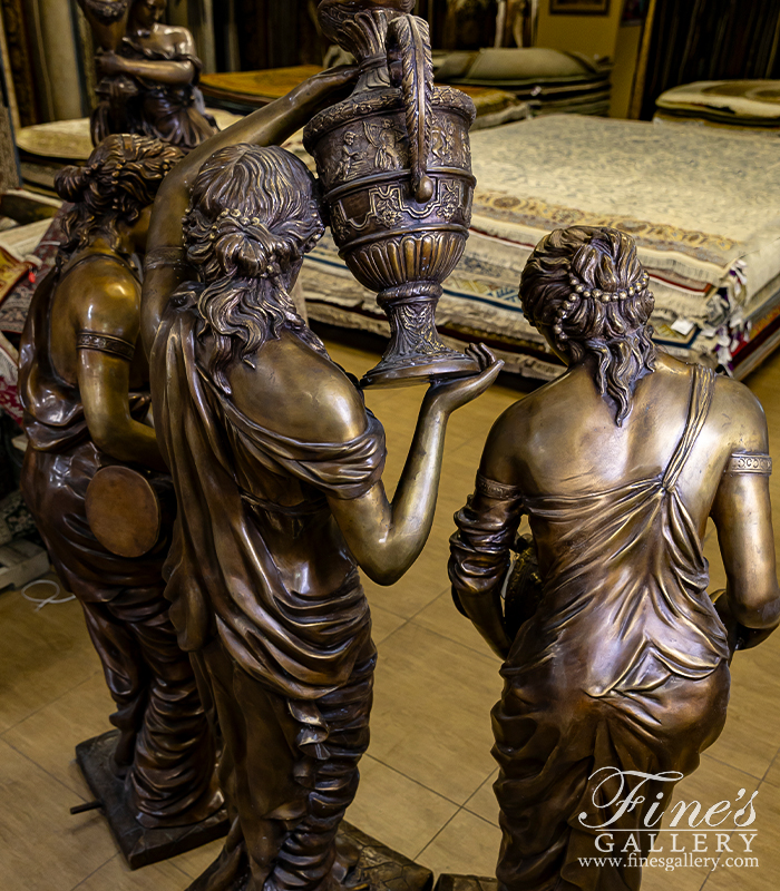 Bronze Fountains  - Three Bronze Maidens Fountain Set - BF-730