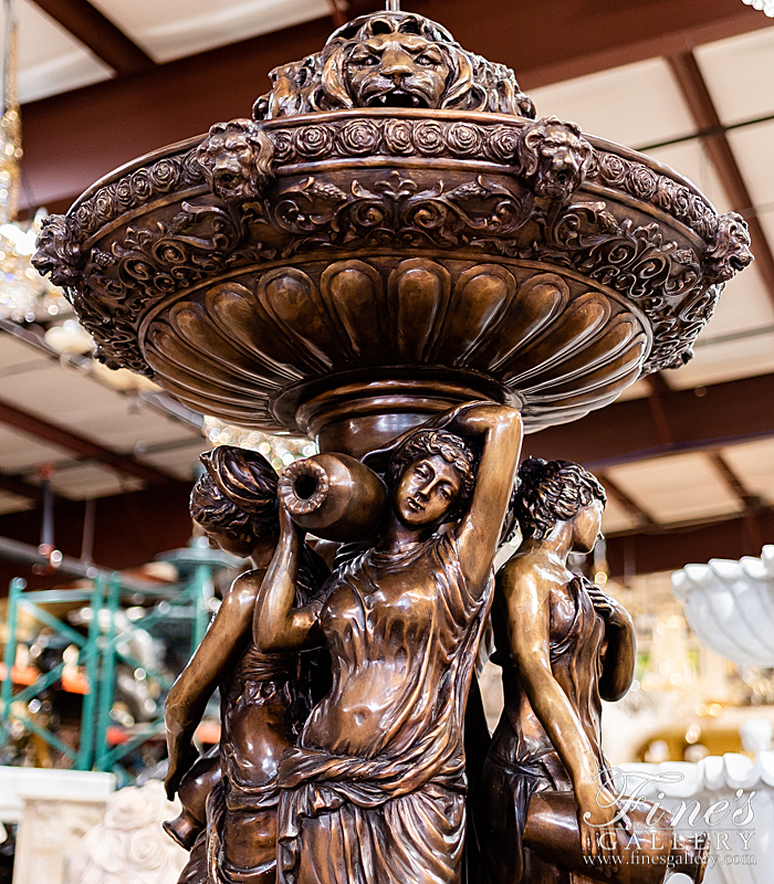 Search Result For Bronze Fountains  - Ladies And Lions Classic - BF-748