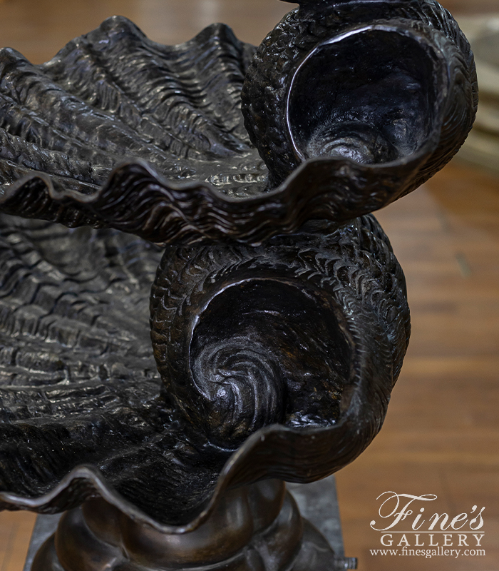 Bronze Fountains  - Cherub And Shells Fountain In Bronze - BF-749