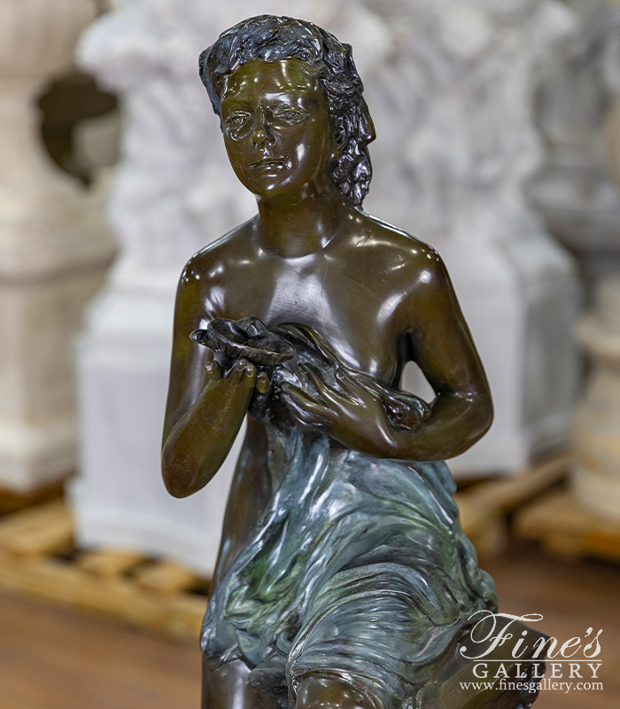 Bronze Fountains  - Museum Quality Vintage Bronze Female Fountain - BF-752