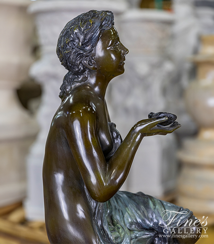 Bronze Fountains  - Museum Quality Vintage Bronze Female Fountain - BF-752