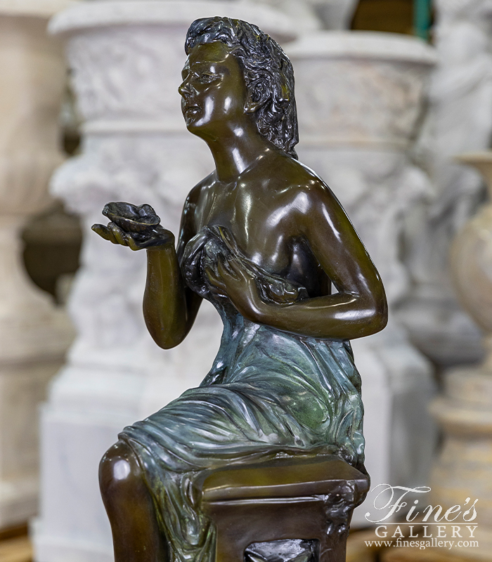 Bronze Fountains  - Museum Quality Vintage Bronze Female Fountain - BF-752