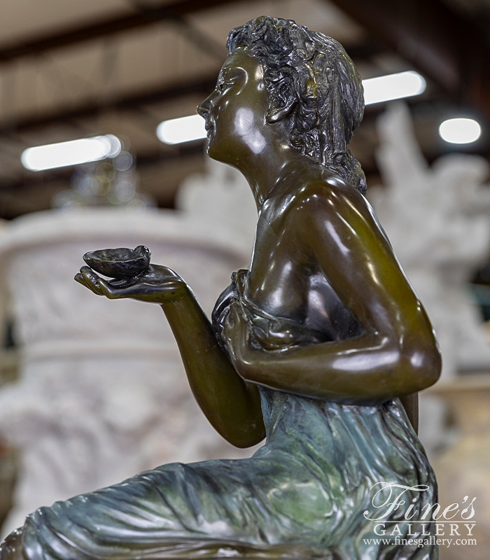 Bronze Fountains  - Museum Quality Vintage Bronze Female Fountain - BF-752