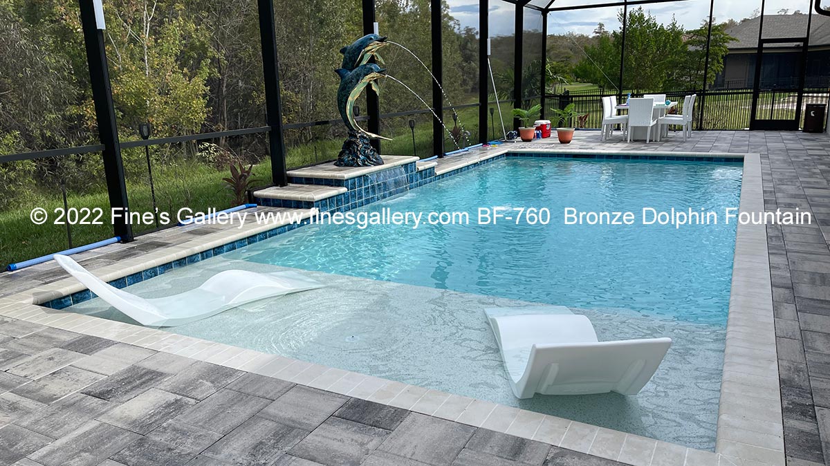 Search Result For Bronze Fountains  - 62 Inch Bronze Dolphins Fountain - BF-760