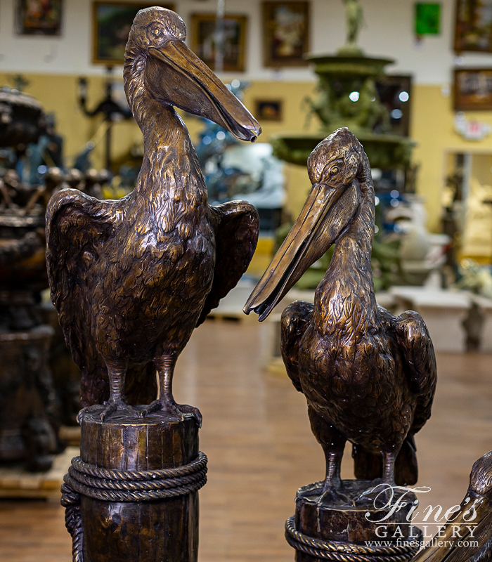 Bronze Fountains  - Set Of Bronze Pelicans - BF-816