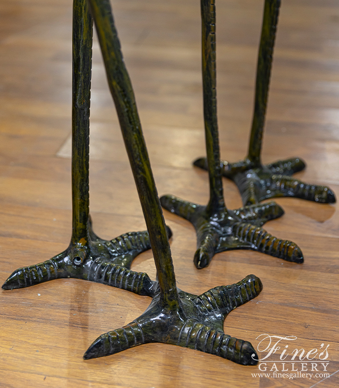 Bronze Fountains  - Colorful Bronze Crane Pair - BF-819