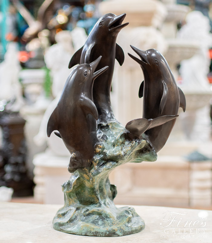 Bronze Fountains  - Three Dolphins Bronze Dolphins Fountain - BF-829