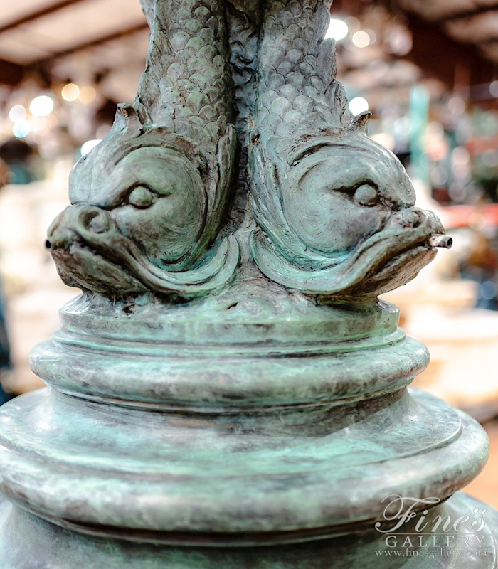 Bronze Fountains  - Rare Patina Horse, Lion, Cherub Themed Bronze Fountain - BF-846