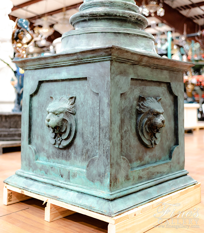 Bronze Fountains  - Rare Patina Horse, Lion, Cherub Themed Bronze Fountain - BF-846