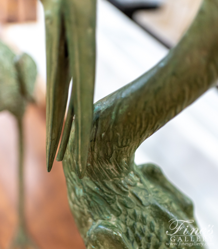 Bronze Fountains  - Two Birds Bronze Fountain In Green Patina Finish - BF-855