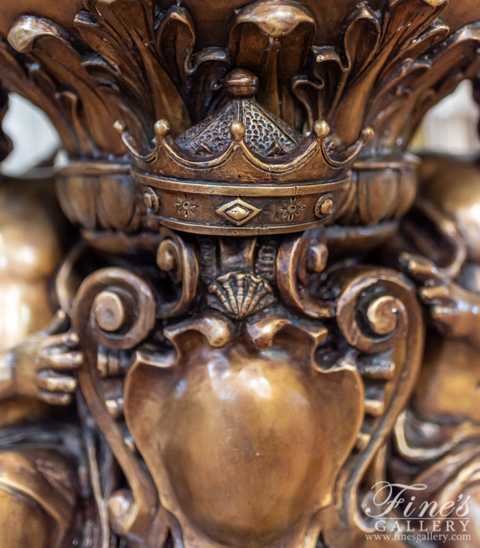 Bronze Fountains  - Bronze Cherub Garland Fountain - BF-862