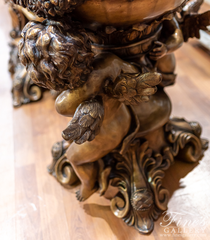 Bronze Fountains  - Bronze Cherub Garland Fountain - BF-862