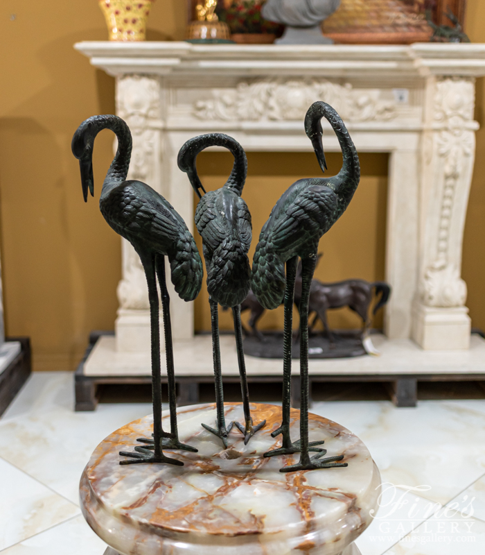 Bronze Fountains  - Bronze Egrets ( Set Of 3 )  - BF-866