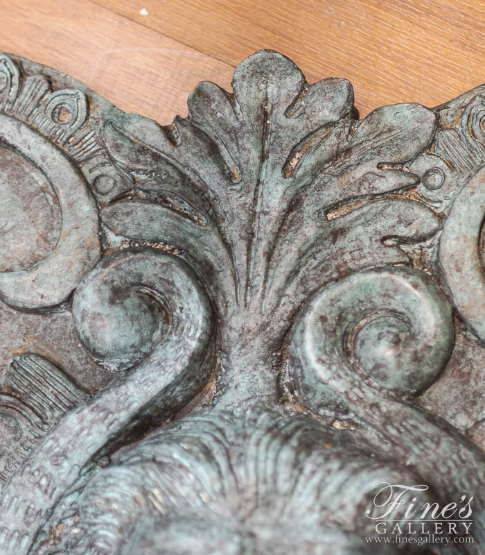 Bronze Fountains  - Antique Patina Finish Bronze Wall Fountain - BF-878