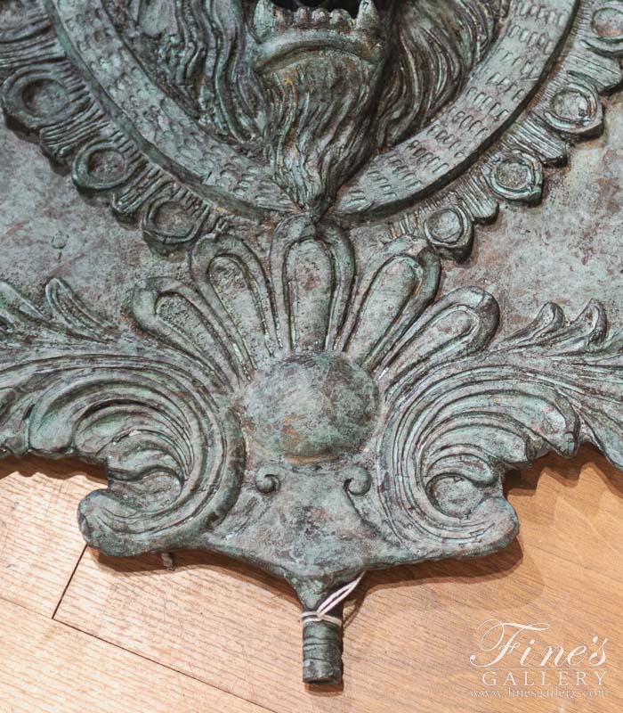 Bronze Fountains  - Antique Patina Finish Bronze Wall Fountain - BF-878