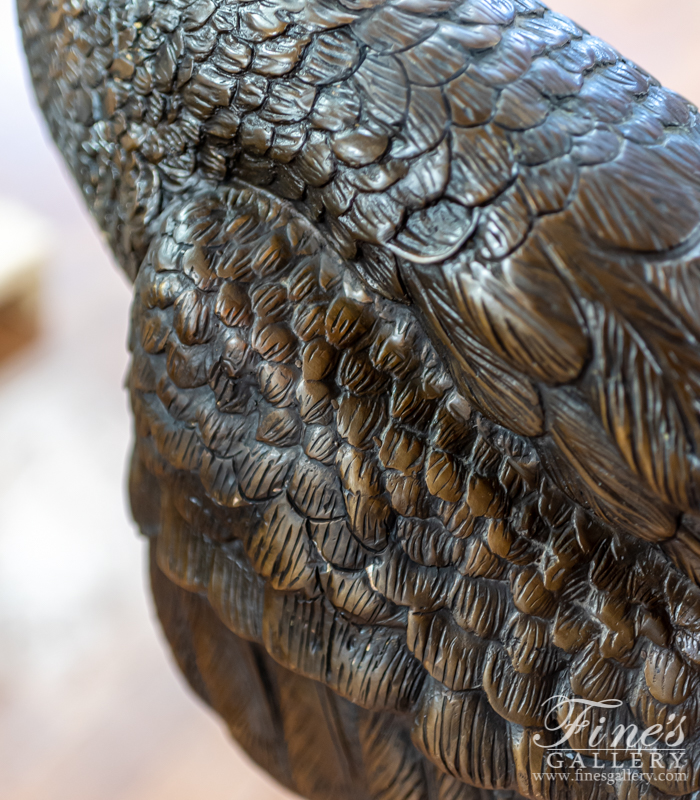 Bronze Fountains  - Bronze Wood Stork Fountain - BF-879