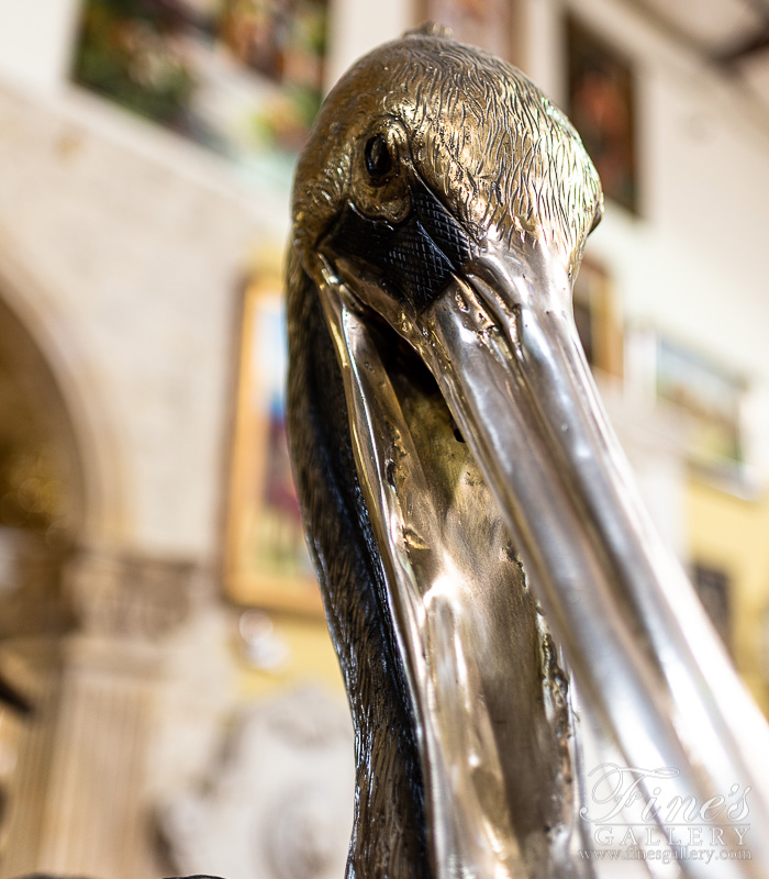 Bronze Fountains  - Pelican On Pier Bronze Fountain - BF-888