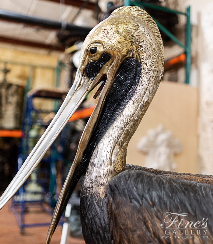 Bronze Fountains  - Pelican On Pier Bronze Fountain - BF-888