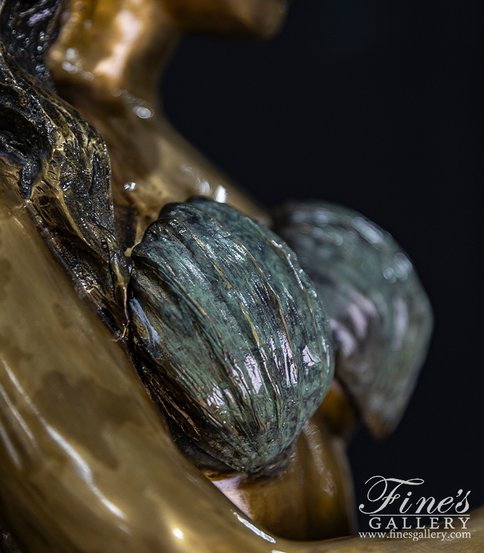 Bronze Fountains  - Standing Bronze Mermaid With Shell Fountain - BF-898