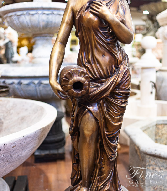 Bronze Fountains  - Bronze Maiden Pouring From Jug Fountain - BF-905