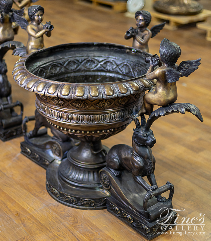 Bronze Planters  - Bronze Mythical Cherub Planter - BP-102