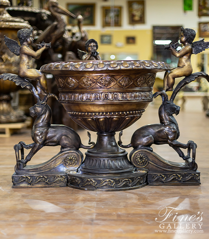 Bronze Planters  - Bronze Mythical Cherub Planter - BP-102