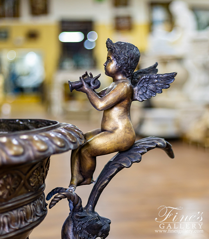 Bronze Planters  - Bronze Mythical Cherub Planter - BP-102