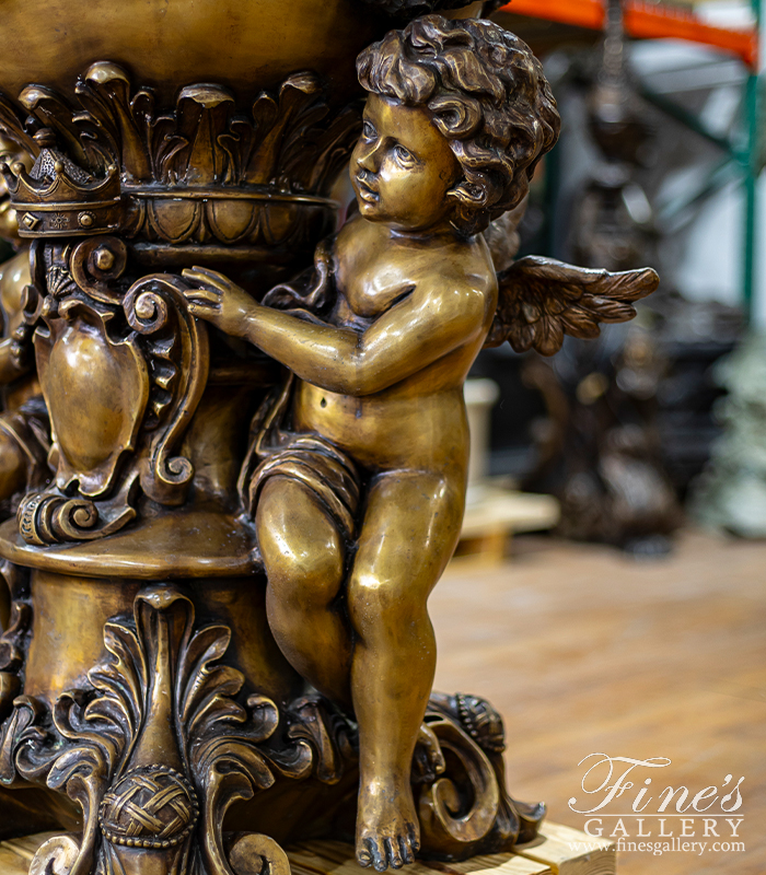 Bronze Planters  - Majestic Bronze Cherubs Planter - BP-1201