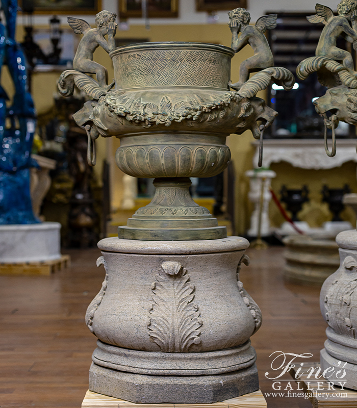 Bronze Planters  - Ornate Bronze Planter In Aged Patina Finish - BP-1204