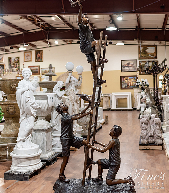 Bronze Statues  - Boys Playing With Airplanes - BS-1115