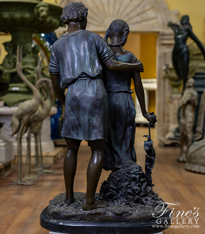 Bronze Statues  - Young Lovers Bronze Statue 48 Inch - BS-115