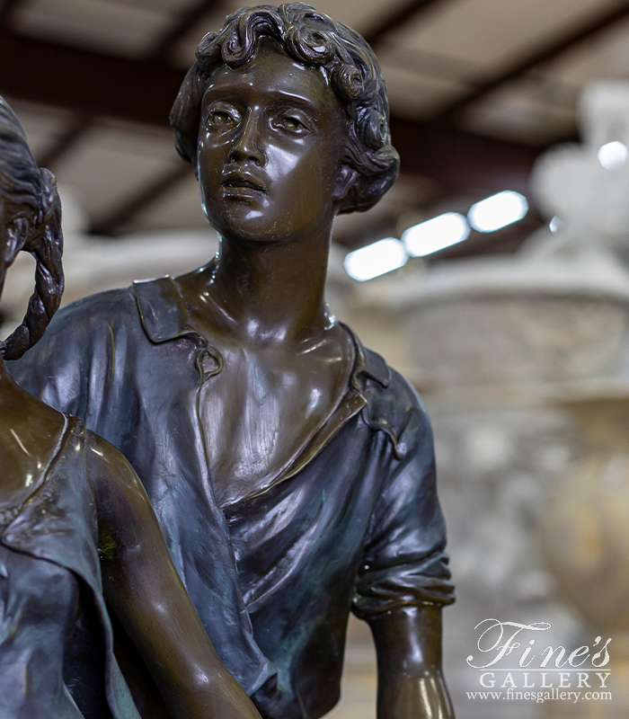 Bronze Statues  - Young Lovers Bronze Statue 48 Inch - BS-115