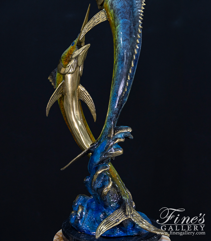 Bronze Statues  - Dueling Marlins Bronze Statue - BS-1324