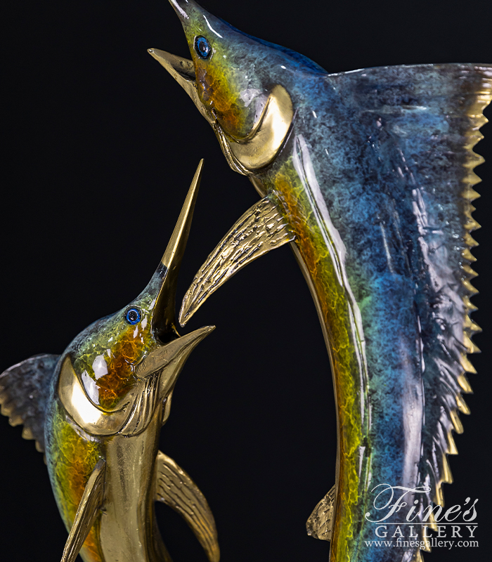 Bronze Statues  - Dueling Marlins Bronze Statue - BS-1324