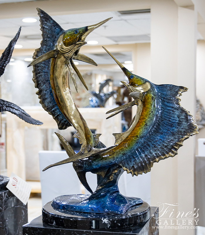 Bronze Statues  - Sailfish & Mahi Mahi Bronze Statue - BS-1333