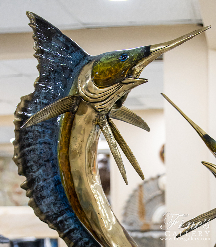 Bronze Statues  - Sailfish & Mahi Mahi Bronze Statue - BS-1333