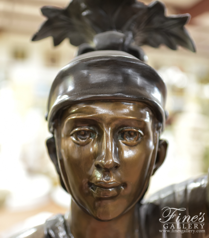 Bronze Statues  - Bronze Soldier Lamp Post - BS-1366