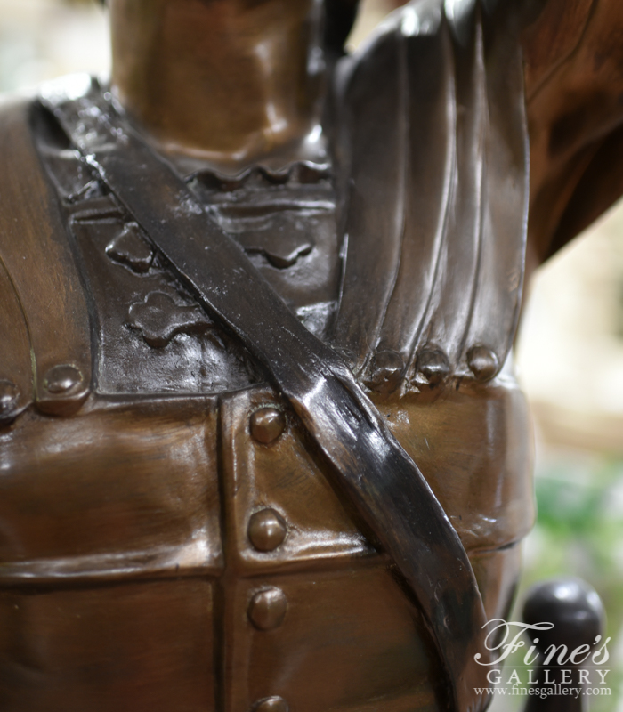 Bronze Statues  - Bronze Soldier Lamp Post - BS-1366