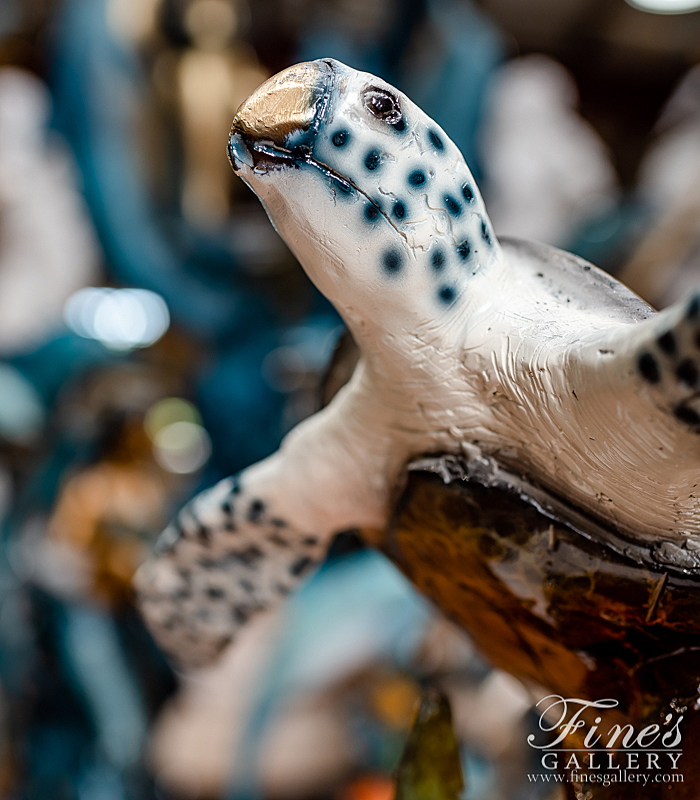 Bronze Statues  - Colorful Bronze Sea Turtle - BS-1404