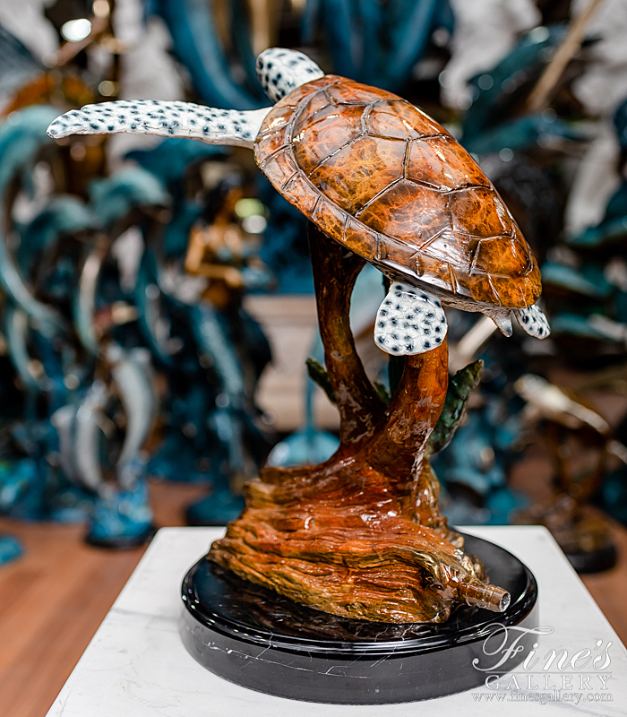 Bronze Statues  - Colorful Bronze Sea Turtle - BS-1404