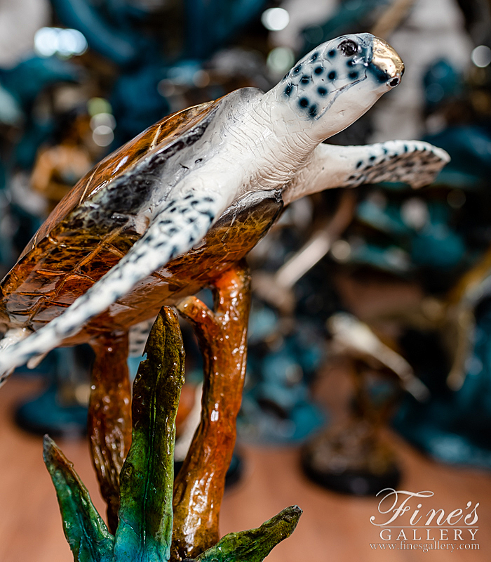 Bronze Statues  - Colorful Bronze Sea Turtle - BS-1404