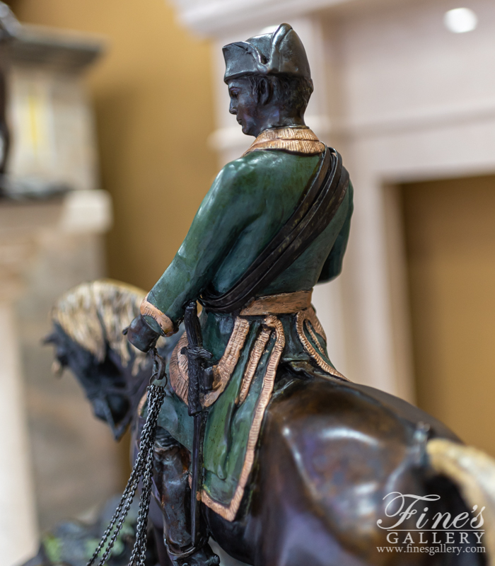 Search Result For Bronze Statues  - Bronze Horse, Rider With Hounds Statue - BS-155