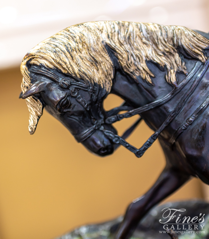 Search Result For Bronze Statues  - Bronze Horse, Rider With Hounds Statue - BS-155