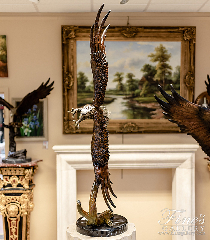 Bronze Statues  - Soaring Bronze Eagle Statue - BS-1565