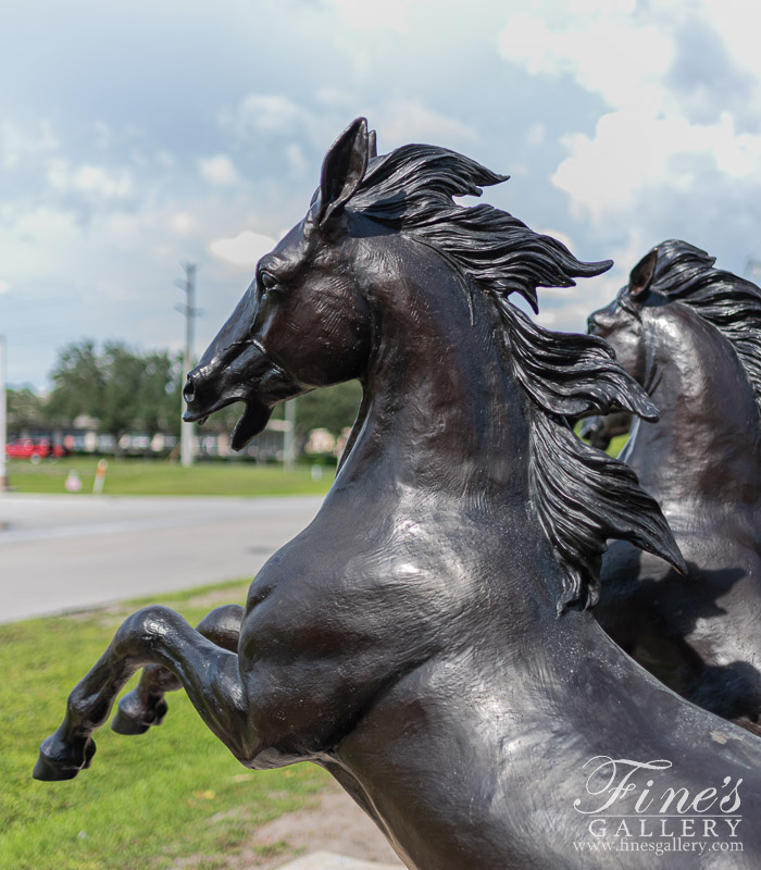 Bronze Statues  - Four Rearing Horses In Bronze - BS-1624