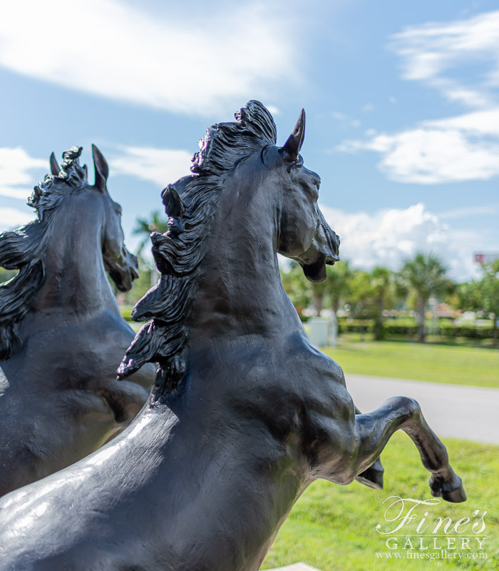 Bronze Statues  - Four Rearing Horses In Bronze - BS-1624