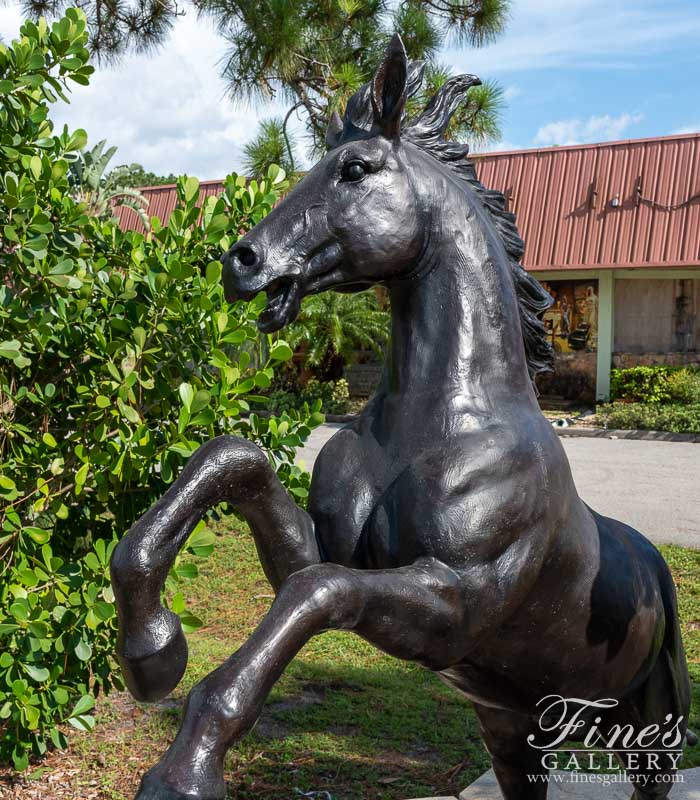 Bronze Statues  - Four Rearing Horses In Bronze - BS-1624