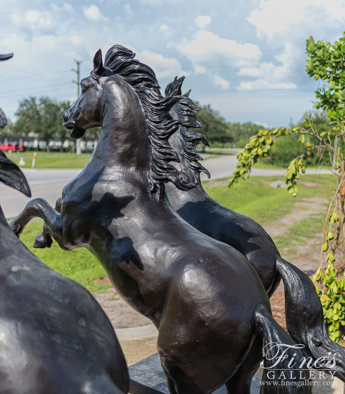 Bronze Statues  - Four Rearing Horses In Bronze - BS-1624